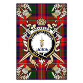 Clan Charteris Tartan Crest Black Garden Flag  - Gold Thistle  JO99 Clan Charteris Tartan Today